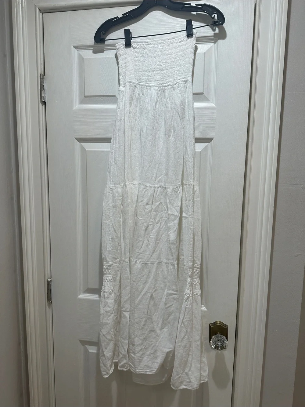 White Maxi Strapless Boho Dress